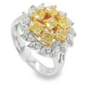 ANEL DIAMANTE AMARELO - 1.43 CT YD - 1.07 CT MQ - 18KT - 5.48 GR