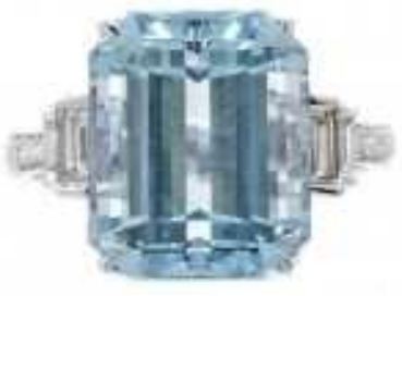 ANEL AGUA MARINHA RETANGULAR - 0.55 CT DIAM - 9.32 CTS AGM - 5.66 GR